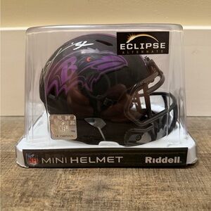 NFL Mini Helmet with Purple Baltimore Ravens Logo Ray Lewis